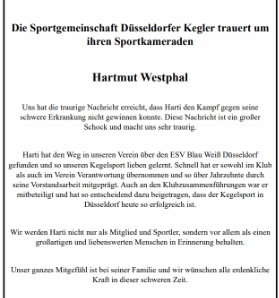 Nachruf Hartmut Westphal