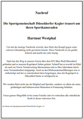 Nachruf Hartmut Westphal